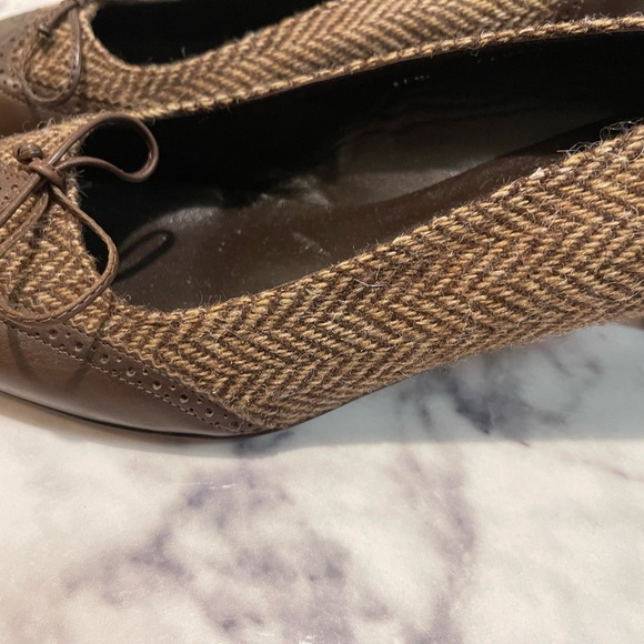 Ralph Lauren Brown Herringbone Heels - Picture 6 of 10